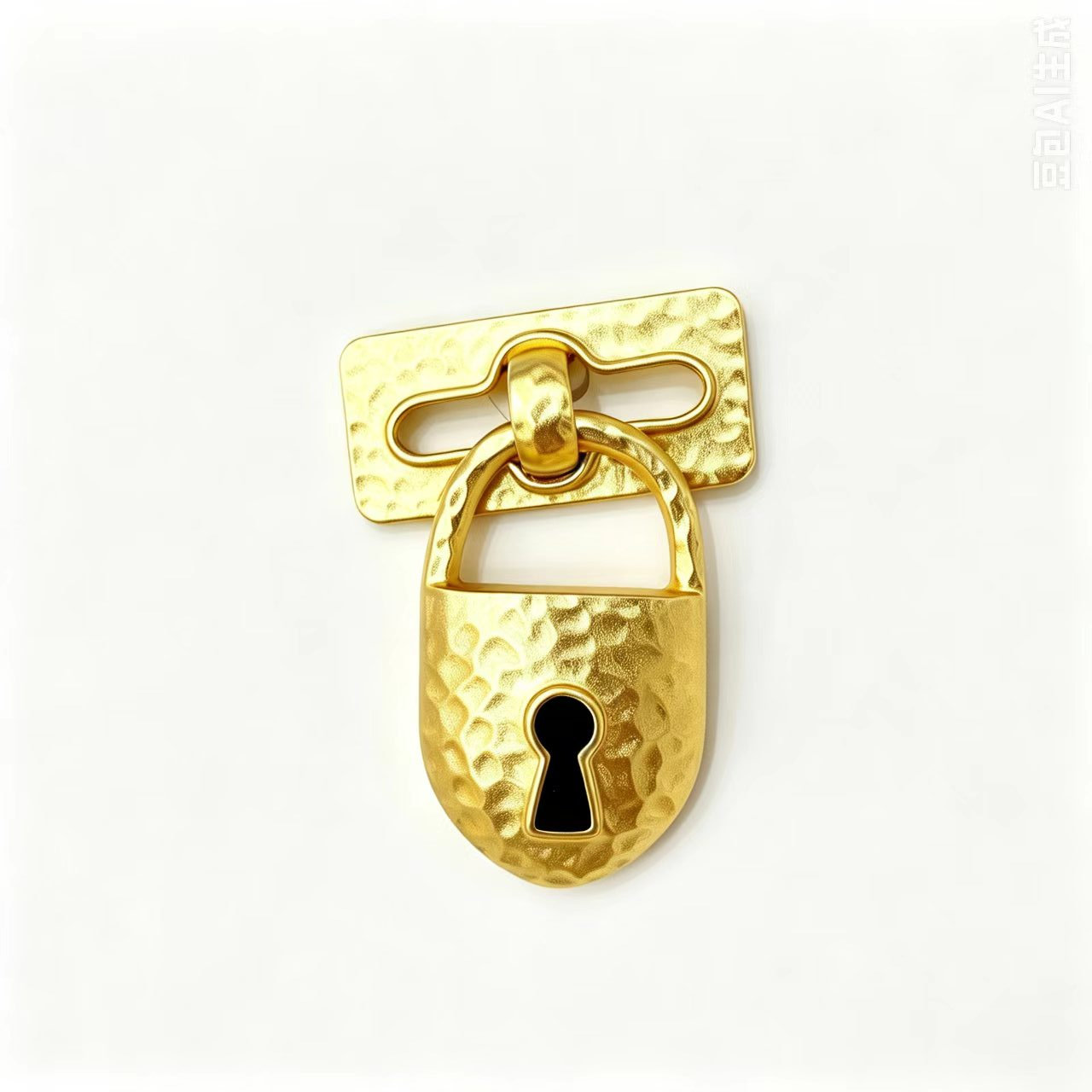 2026 wholesale lock keyhole matte gold-plated brooch, fashion jewelry pin
