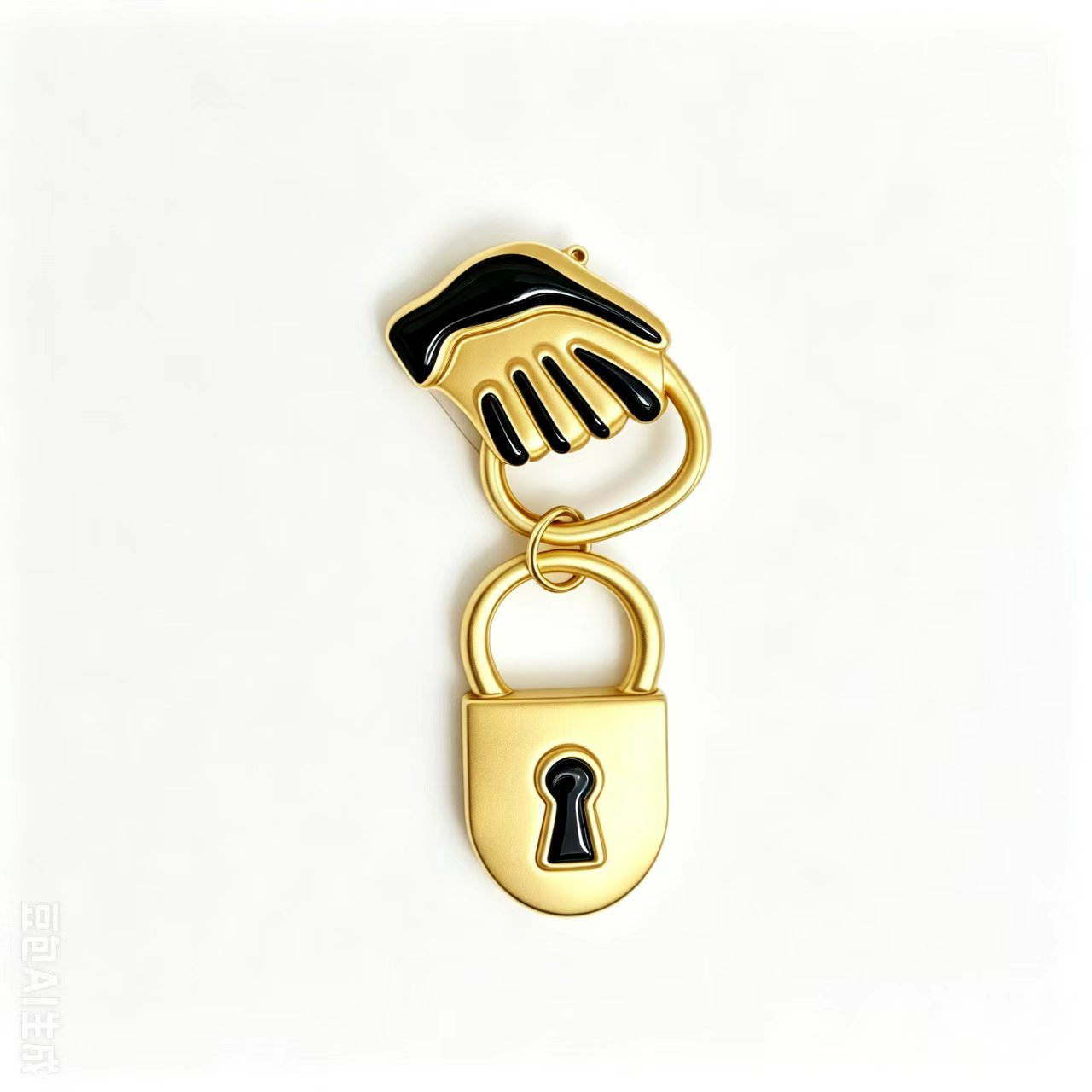 2026 wholesale hand lock matte gold-plated brooch, fashion jewelry pin